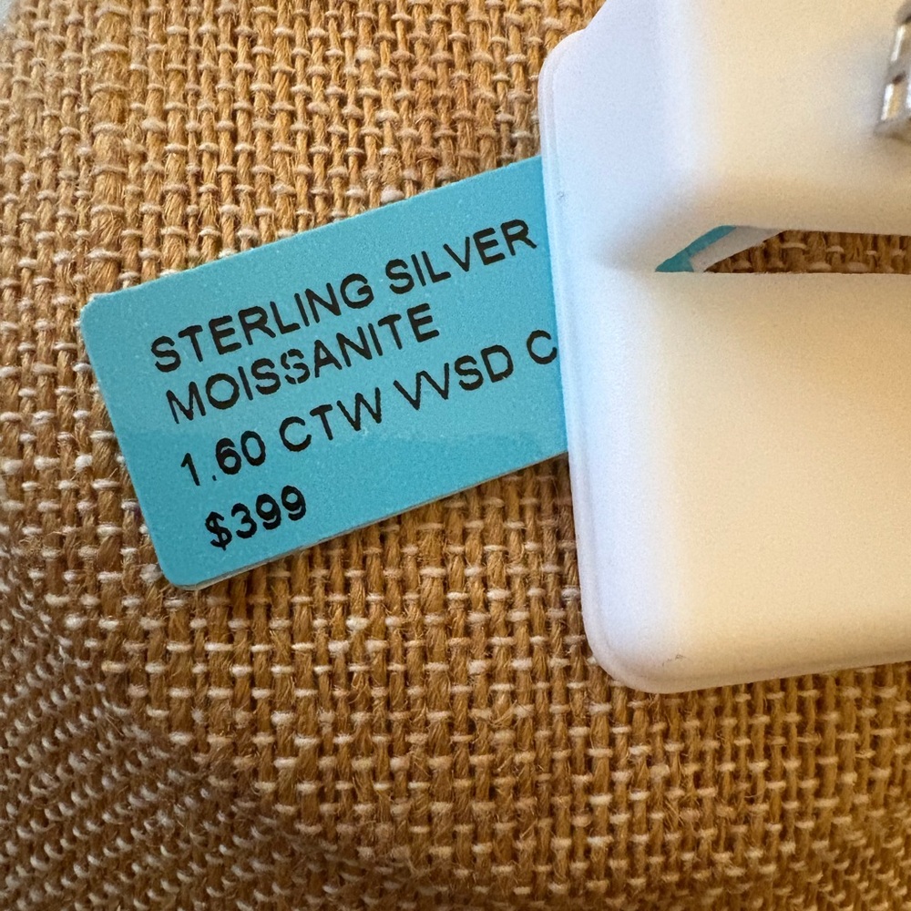 Solid Sterling Silver 1.6 Carat VVSD Emerald Cut Earrings - Picture 4 of 5